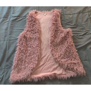 Pink Fuzzy Faux Fur Vest